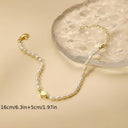 Heart Pendant Bracelet for Women, Gold Tone with White Heart