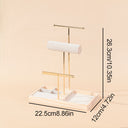 Evie Gold T-Shaped Jewellery Display Stand with Ring Tray, view 3