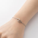 Double Heart Bracelet, 304 Stainless Steel Chain, 18K Gold Plated or Silver