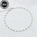 Mirror Link Chain Bracelet, 304 Stainless Steel, Gold or Silver for Women