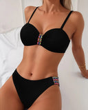 Alina backless bikini set in black or blue
