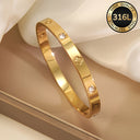 Gold Bangle Bracelet for Women, 316L Stainless Steel, Waterproof, Hypoallergenic