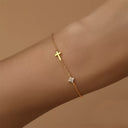 Clover Cross Bracelet, 304 Stainless Steel, Hypoallergenic, Minimalist