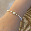 Rina Initial Pearl Bracelet, view 6