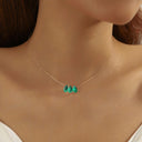 Teardrop Floating Necklace for Women, Invisible Illusion Chain, Clear or Green