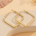 Square Statement Earrings for Women, Gold Geometric Earrings