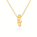Old English Initial Necklace, Gothic Letter Pendant, 18K Gold Plated Stainless Steel