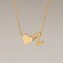 Heart Initial Necklace A to Z, Dainty Gold Letter Necklace for Women