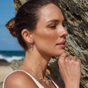 Simone Zircon Drop Hoop Earrings, view 8