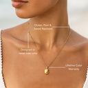 Kaia Gold Scarab Pendant Necklace, view 10