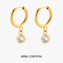 Sophia Birthstone Charm Huggie Hoop Earrings, view 13