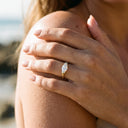 Ava Gold East West Marquise Ring, view 4