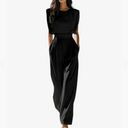 Hanne minimalist jumpsuit with defined waist, view 6