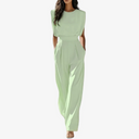 Hanne minimalist jumpsuit with defined waist, view 7