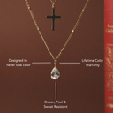 Alanna White Teardrop Stone Pendant Necklace, view 2