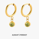 Sophia Birthstone Charm Huggie Hoop Earrings, view 17