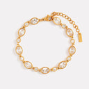 Charis Bezel Set Zircon Station Chain Bracelet, view 4