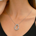 Hollow Pendant Necklace for Women, Geometric Organic Pendant, Gold or Silver