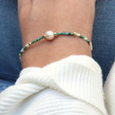 Yolanda Minimal Turquoise and Pearl Bracelet, view 4
