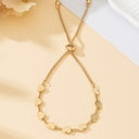 Heart Tennis Bracelet for Women, 14K Gold Plated, Adjustable
