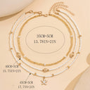 Pearl and Starfish Necklace Set of 3, Boho Beach Bead Necklaces for Women