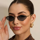 Amalfi geometric tinted fashion glasses with a gold frame, view 5
