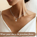 Pearl Drop Pendant Necklace for Women, 18K Gold Plated or Silver, Bridal Gift
