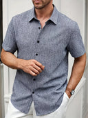 Coolum Men's Short Sleeve Linen Blend Shirt, view 17