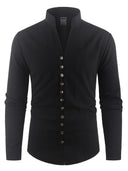 Broome Men's Mandarin Collar Cotton Linen Long Sleeve Shirt, view 21
