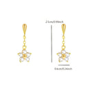 Teardrop Flower Earrings for Women, Small Drop Earrings, 18K Gold Plated