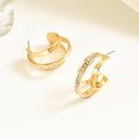 Minimalist Gold Stud Earrings for Women, Small Glass Stone Studs