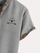 Caloundra Men's Contrast Pattern Collar Short Sleeve Shirt, view 19
