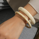 Resin Bangle Set of 2, Chunky Retro Bangles, Brown or White