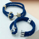 Beckett Men's Navy Rope Anchor Bracelet, view 7