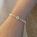 Rina Initial Pearl Bracelet, view 21