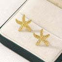 Starfish Stud Earrings for Women, Gold Beach Earrings