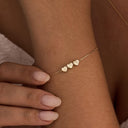 Heart Initial Bracelet, Custom Letters on Heart Charms, 18K Gold Plated Stainless Steel, 1 to 5 Letters