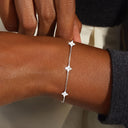 Four Leaf Clover Bracelet for Women, Cubic Zirconia, Gold or Silver