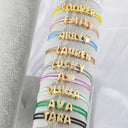 Bubble Letter Name Bracelet, Adjustable Braided Cord with 3D Balloon Letters, Choose Your Colour