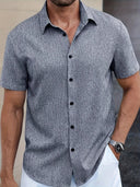 Coolum Men's Short Sleeve Linen Blend Shirt, view 3