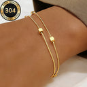 Heart Chain Bracelet for Women, 304 Stainless Steel, Hypoallergenic, Gold or Silver