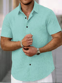Coolum Men's Short Sleeve Linen Blend Shirt, view 50