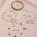 Gold Emerald Bracelet Set