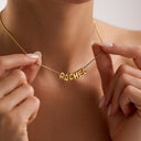 Bubble Letter Name Necklace, 3D Balloon Letters on Round Snake Chain, Gold or Silver, 1 to 12 Letters