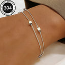 Heart Chain Bracelet for Women, 304 Stainless Steel, Hypoallergenic, Gold or Silver