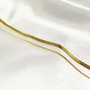 Snake Chain Necklace Set of 2, Stainless Steel Layered Necklaces, Gold or Silver