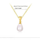 Pearl Drop Pendant Necklace for Women, 18K Gold Plated or Silver, Bridal Gift