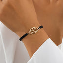 Infinity Love Bracelet, Adjustable Black Braided Cord Bracelet for Women