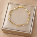 Gold Flower Tennis Bracelet with Coloured Stones, Dainty Gold Bracelet in Green, Red, Blue, Pink or White | Marliva