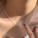 Water Wave Chain Necklace, Silver Plated Dainty Chain for Women